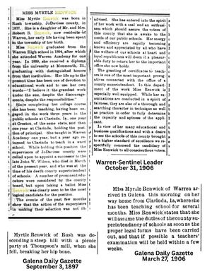 Collection of Newspaper Clippings featuring Myrtle Renwick Heer by BiblioBoard