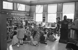Rowena Bennett Leading Storytime at the Galena Public Library : From the Galena Gazette photo archives by BiblioBoard