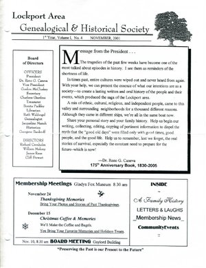 November 2001 Newsletter by BiblioBoard