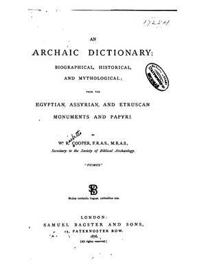 Cover image for An Archaic Dictionary