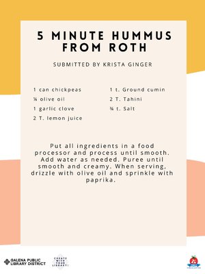 5 Minute Hummus from Roth : Submitted by Krista Ginger by Krista Ginger