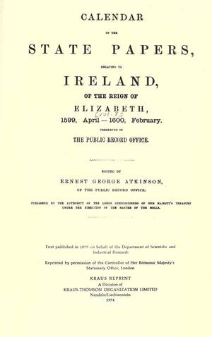 Calendar of the State Papers Relating to Ireland