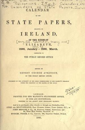 Calendar Of The State Papers Relating To Ireland