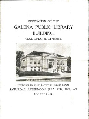 Program for the Dedication of the Galena Public LIbrary by BiblioBoard