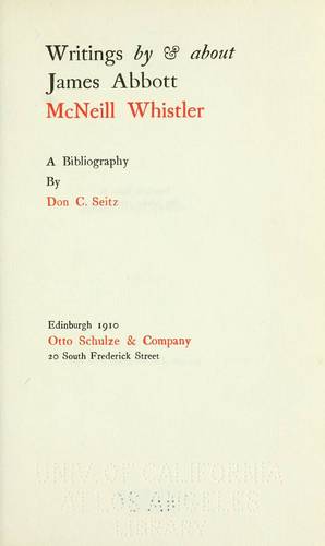 Cover image for Writings By and About James Abbott McNeill Whistler
