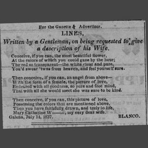 Written by a Gentleman on Being Requested to Give, a Description of His Wife by BiblioBoard