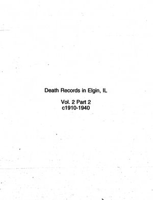 Elgin Death Records : Volume 2 Part 2 by BiblioBoard